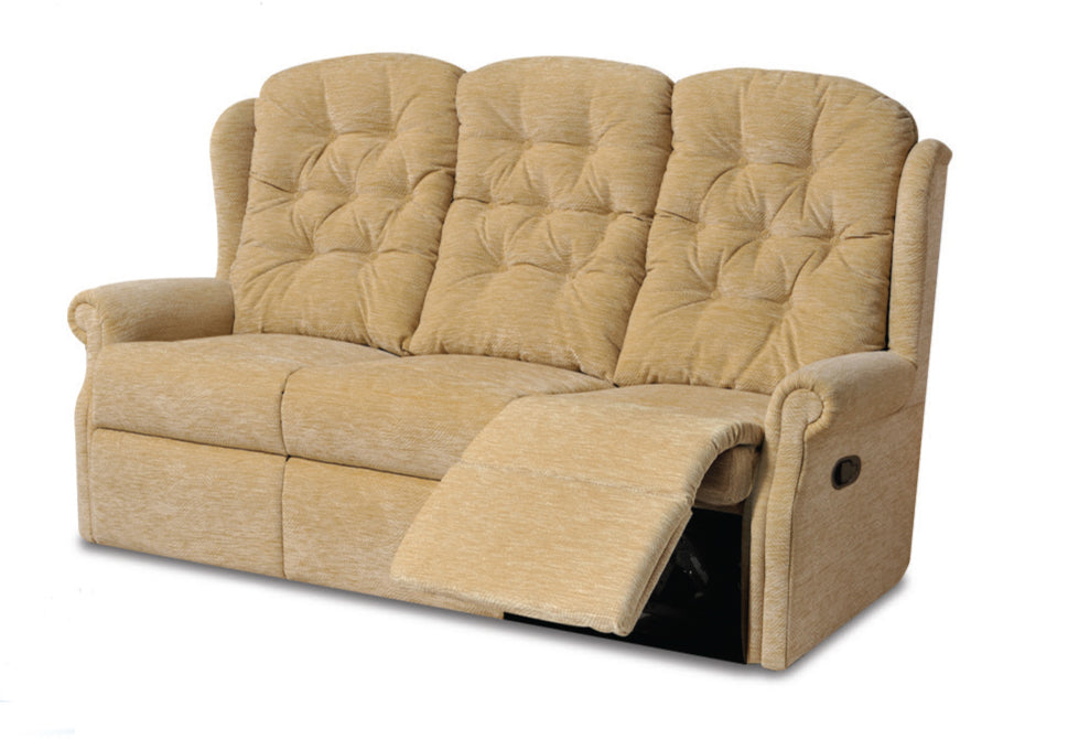 Celebrity Woburn Three Seater Settee Manual Reclining Fabric Sofa With Mammoth Foam
